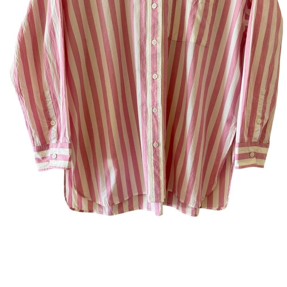 Madewell Pink and White Stripe Button-Down Shirt - Picture 3 of 13
